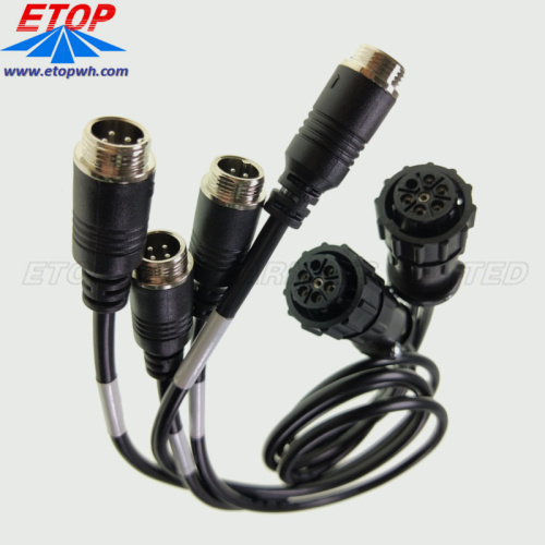 Conjunto de cable de conector de cable impermeable moldeado de 4 pines M12