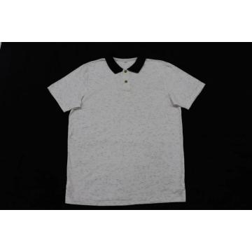 Herren Polo Melange Slub Jersey Kurzarm