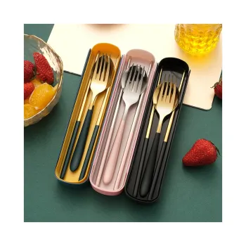Modern Stainless Steel Flatware Set: Spoon, Fork, Chopsticks, and Cutlery