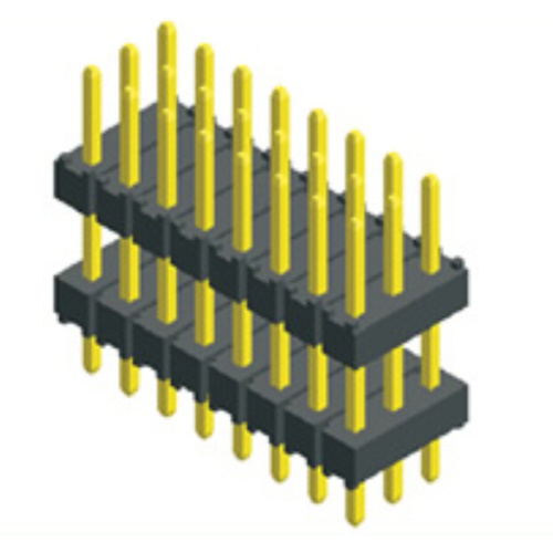 Plástico do dobro da fileira do encabeçamento três do Pin três de 2.54mm em linha reta