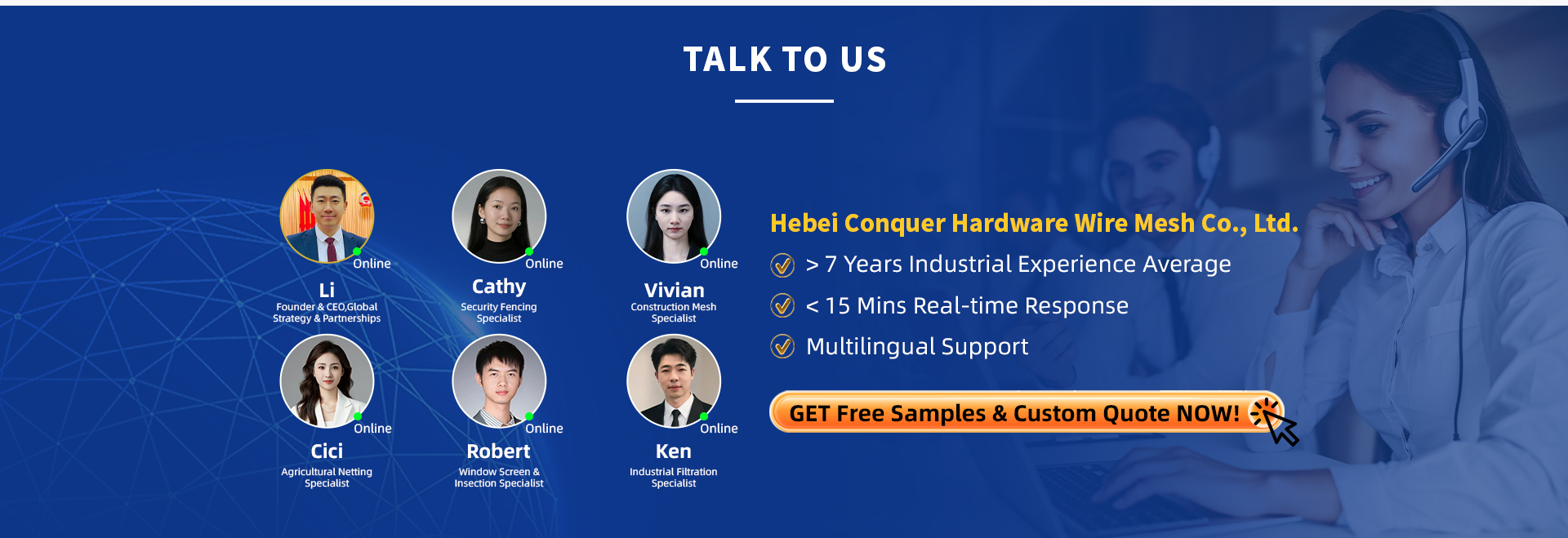 Anjia Group team photo - contact us for wire mesh inquiries