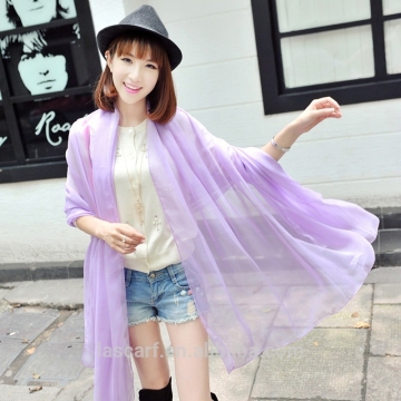 New style 100% silkPolyester scarves women's pure color shawl purple