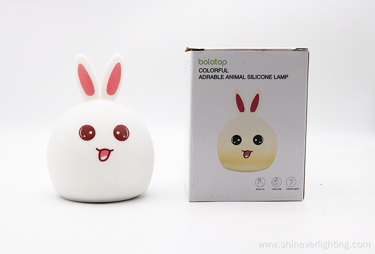 Touch Sensor Soft Silicone Bunny Led Lamp Light