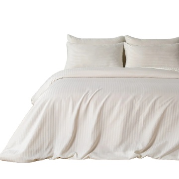 Luxury European White Jacquard Silk Hotel Bedding Sets