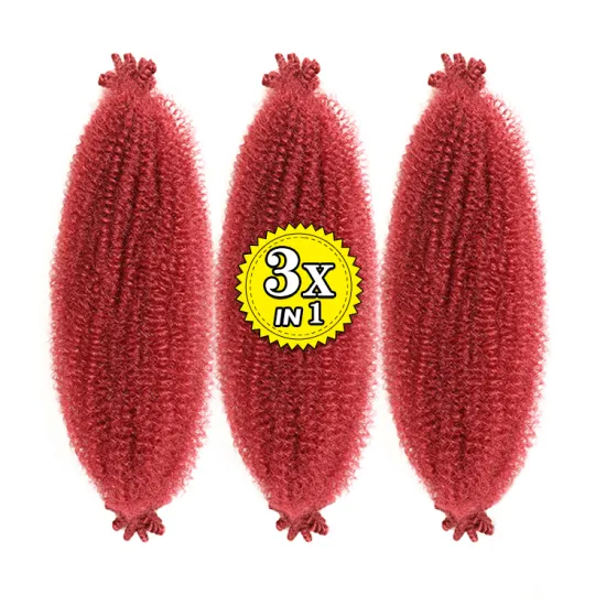 Private Label Crochet Ombre Wholesale Synthetic African Hair Extensions For Braids 3X Afro Spring Twist Braiding Hair