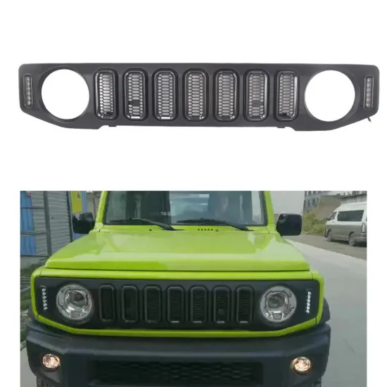Front Racing Mesh Grille with LED Lights for Jimny 2019+