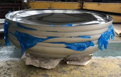 Titanium dish end for special equipment