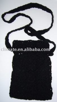 lady manual knitting satchel