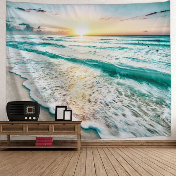 Gobelin wiszący na ścianie Sea Wave Beach Series Gobelin Sunrise Gobelin do sypialni Home Dorm Decor