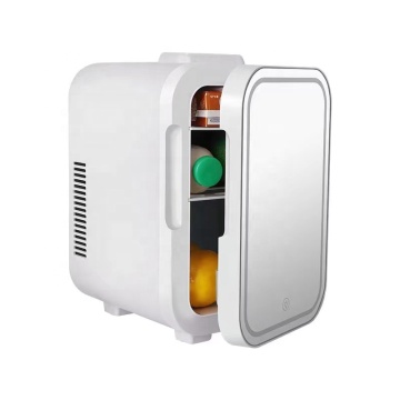 8L Mini frigo cosmetico: un versatile frigorifero per il campeggio, le auto e lo stoccaggio del trucco con luce a LED e specchio