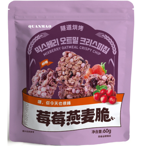 Овсяный хруст с какао Ягодный овсяный хруст Овсяный хруст матча Матча Зерновой хруст с кокосом и манго Готовые к употреблению овсяные хлопья Продукты-заменители еды