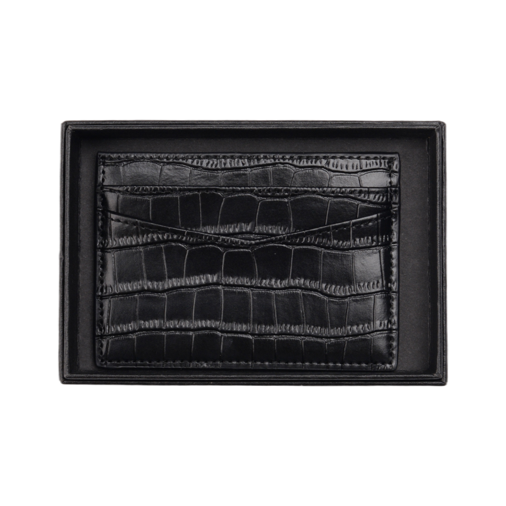 Black Crocodile Card Holder