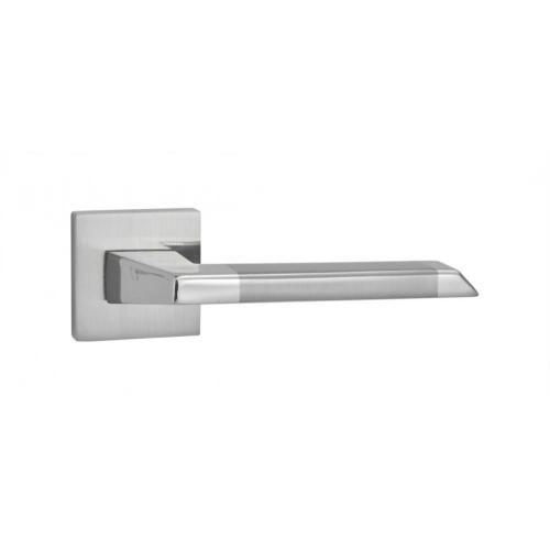 Latest style,chrome aluminum door handle on square rose