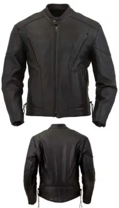 Leather motorbike men jacket