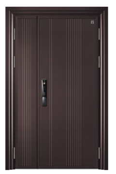 Porte d'entrée de villa en aluminium noir haut de gamme moderne