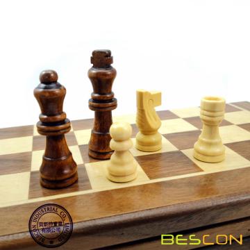 Bescon Dice 10 -дюймовый классический складной деревянный шахматный набор для детей и взрослых, складная шахматная доска - хранение для шахматных кусочков