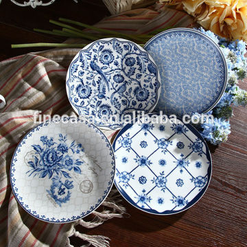 8 Inches Elegant Ceramic Pie Plate set of Blue Dream