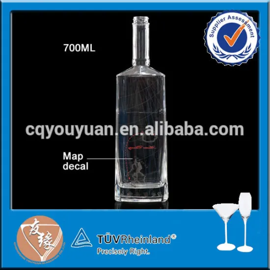 Extra flint 70cl glass bottle weight for whiskey