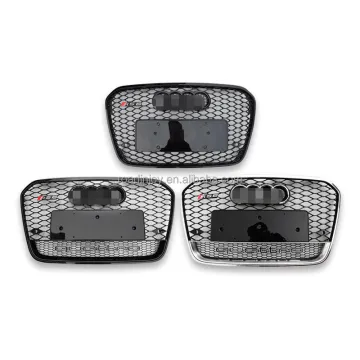 RS6 Honeycomb Front Grill for Audi A6 C7 2012-2015 - Upgrade Kit with Front Bumper Grille