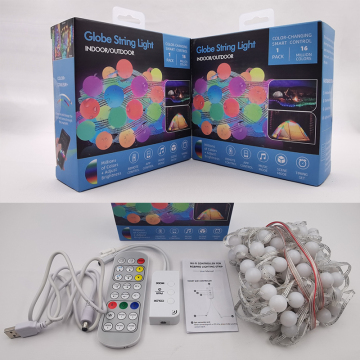 Globe Fairy String Lights with WiFi Music & TUYA WiFi Control - 5M/50LEDs and 10M/100LEDs DIY Shape Lights