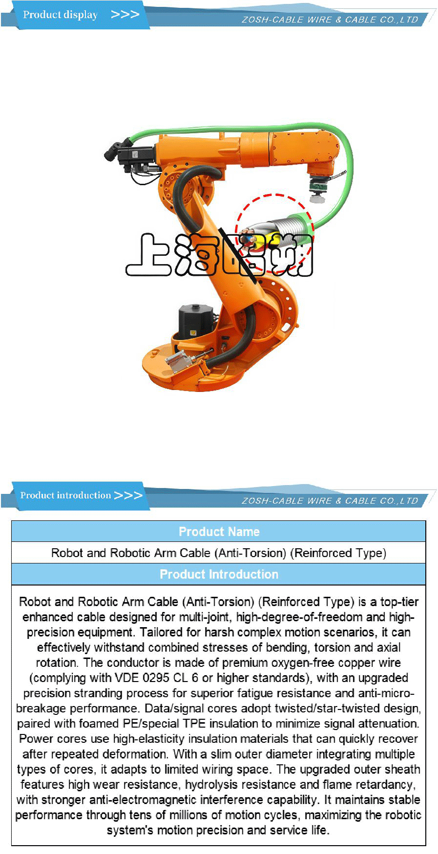 Robot cable (anti-torsion)-xiangqing1-ZS017