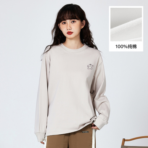 Vintage Oversized T Shirts Quality Autumn Windproof Long Sleeve Cotton T-Shirt Supplier