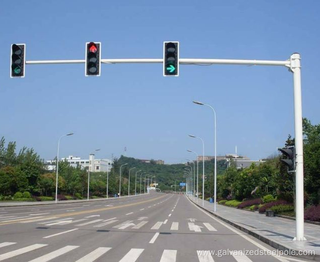 Hot dip galvanized traffic signal light pole