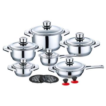 Stainless Steel Wide Edge Cookware Set SS lid