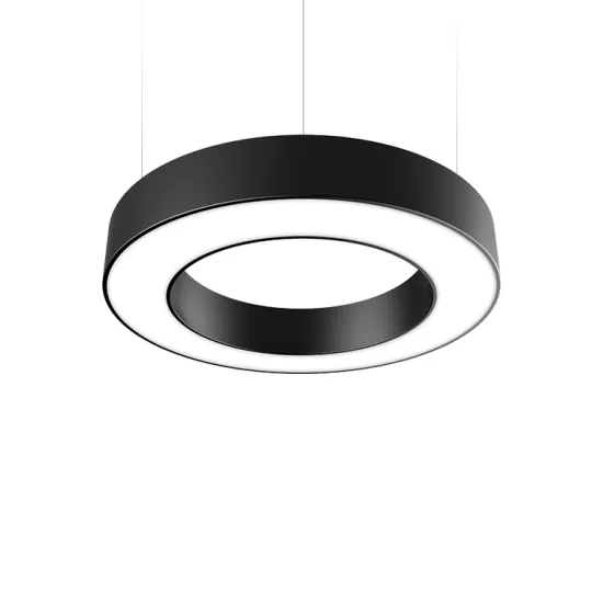 White Black Stylish Geometric Shape Iron Lamp Clothing Store Restaurant Ring Lighting LED Office Pendant Light