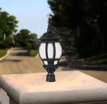 Outdoor Gate Pillar Lights: Classic Plastic Garden Lighting for Exterior Decor