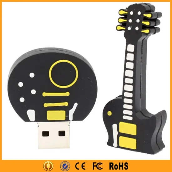 PVC Fashion Black Guitar Style 8gb USB Flash Drive