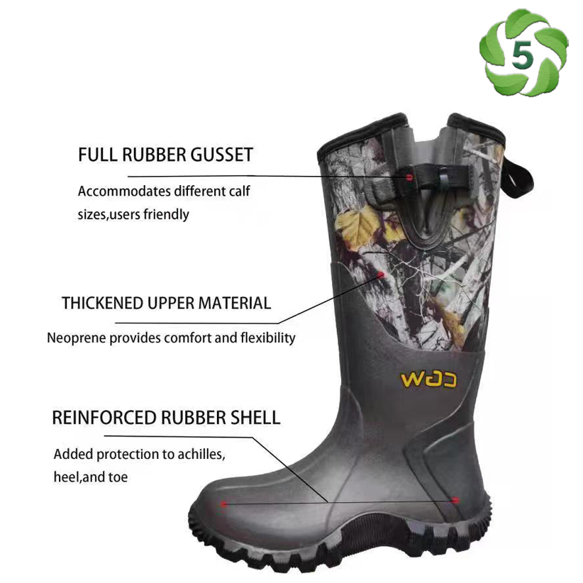 Camo Hunting Rubber Boots Outsole