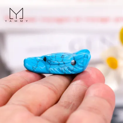 Wholesale Natural Stone Carved Crystal Wolf Head Pendants & Charms for Jewelry Making