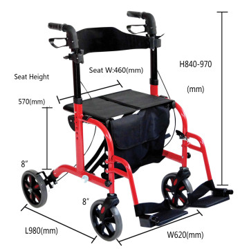 Lightweight Aluminum Used Manual Wheelchair Rollator