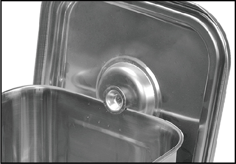 Stainless steel soup pot in restaurant kitchen