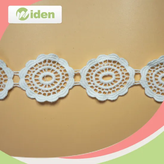 Cotton 11.2 CM Wide Chemical Lace Trim White