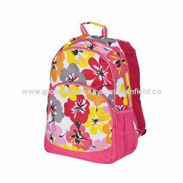 College Girls Backpack with Beautiful Flowers Printing