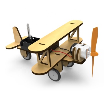DIY Wooden Science Experiment: Electric Motor Biplane Glider Kit - A STEM Educational Building Project for Kids and Boys
