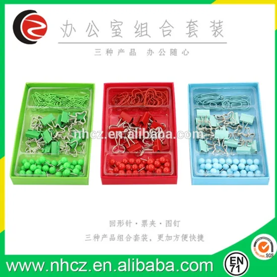 Mixed color office clip set