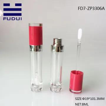 Round Empty Plastic Cosmetic Lip Gloss Tube