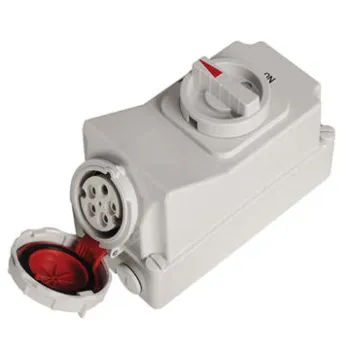 IP67 Waterproof AC 16A 400V Industrial Socket with Switch and Mechanical Interlock