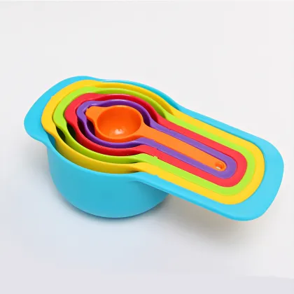 colorful plastic measuring spoon set of 6