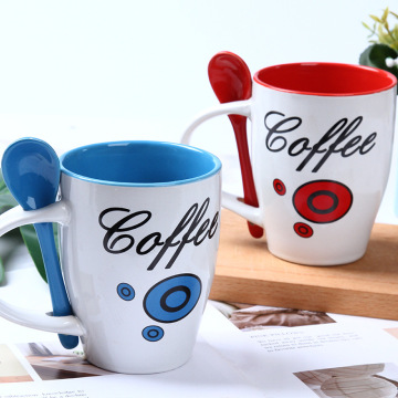 Custom Hot Sale Promotional Sublimation Ceramic Mugs with Spoon