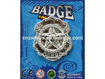 ox-head badge star shape silver badge toy