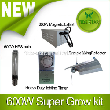 600w Magnetic Ballast Grow/Flower Light Kit, Reflector Hood, HPS Dual Spectrum Bulb