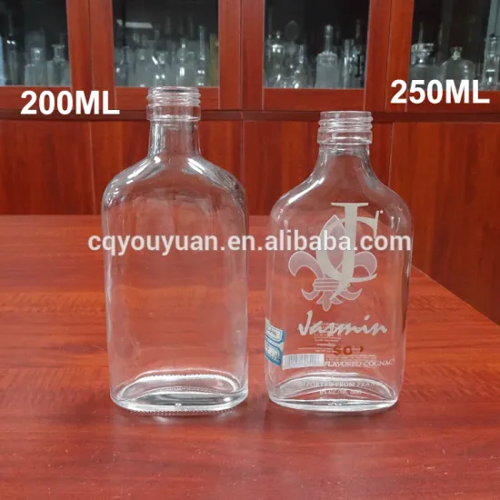 Good quality screw top clear glass bottle 250ml for coconut nectar