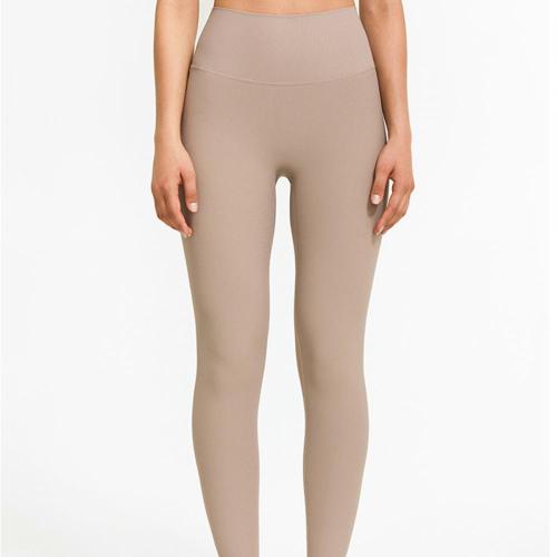 Leggings de entrenamiento acanalados de cintura alta