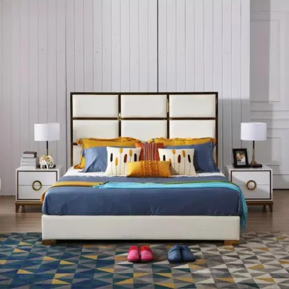 UMIKK Full Size Solid Wood Bed Frame Nordic Simplicity Apartment Bedroom Furniture Bed