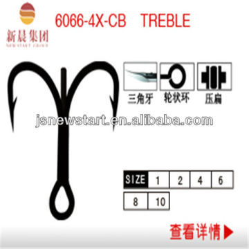 ( 6066-4X-CB TREBLE) high carbon steel Japanese technological fishing hook