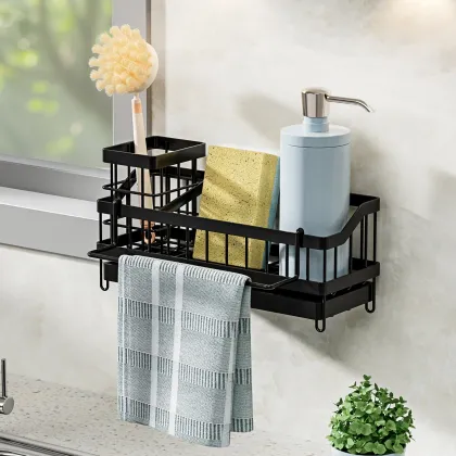 Single-Tier Metal Kitchen Sink Rack